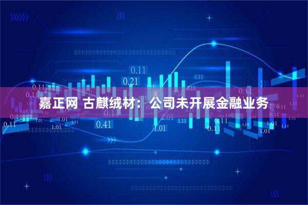 嘉正网 古麒绒材：公司未开展金融业务