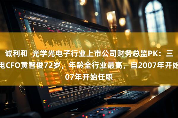 诚利和  光学光电子行业上市公司财务总监PK：三安光电CFO黄智俊72岁，年龄全行业最高，自2007年开始任职